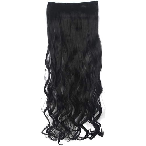 Long Wavy Synthetic Hair Extension With 5 Clips - Black