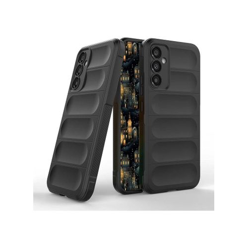 Samsung Galaxy A35 5G Case - Shockproof TPU Bumper with Microfiber Lining Camera Protection Black