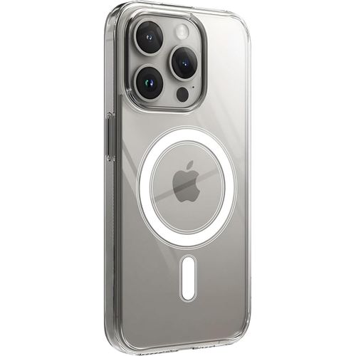 Clear Case Compatible with Magsafe for iPhone 15 Pro Crystal Clear Material Polycarbonate Back and Silicone Edges Wireless Wireless Charging Support Case Cover (15 Pro)