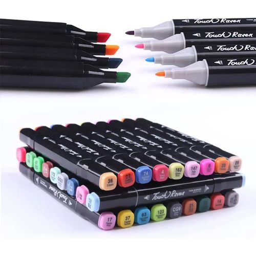 36Pcs Dual Tip Art Markers Set Chisel Sketch Pens for Adults & Kids Blending, Calligraphy, Illustration, Drawing Vibrant Colors, Fast-Drying, Smudge-Free, Bonus Carry Case