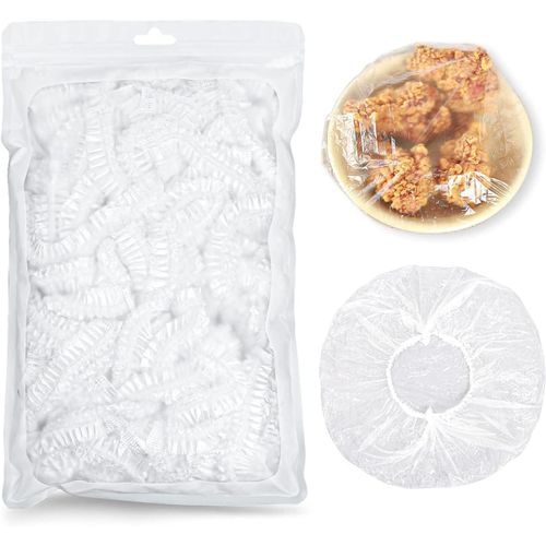 100pcs Elastic Food Storage Bowl Covers, Disposable Plastic Fresh Keeping Bags with Elastic Edging, Kitchen Sealing Elastic Stretch Bowl Libs for Food Preservation and Family Outdoor Picnic