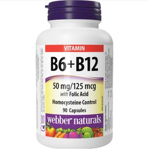 Vitmain B6 50mg + B12 125mcg To Support Energy Production, Nervous System Health, and Overall Vitality 90 Caps