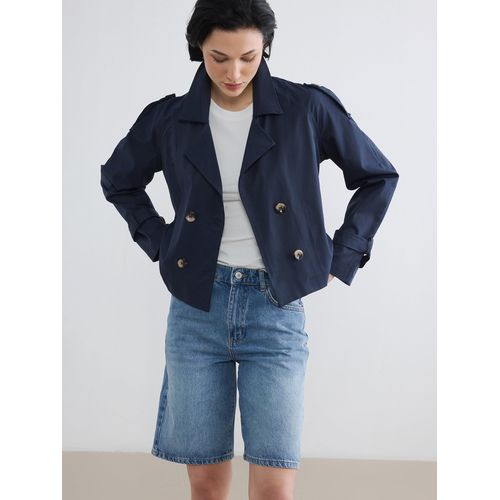 Double Breasted Belted Women's Trench Coat
