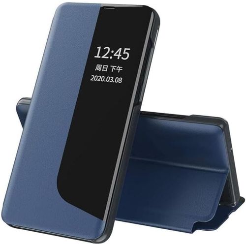OPPO RENO 14 Smart View Leather Flip Case Window Cover Smart Display - BLUE