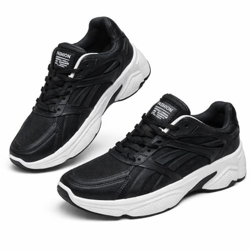 Women’s Sport Sneakers – Comfortable Chunky Sole Casual Shoes for Daily Wear & Walking - Black