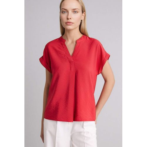 Regular Fit Crew Neck Short Sleeve Blouse