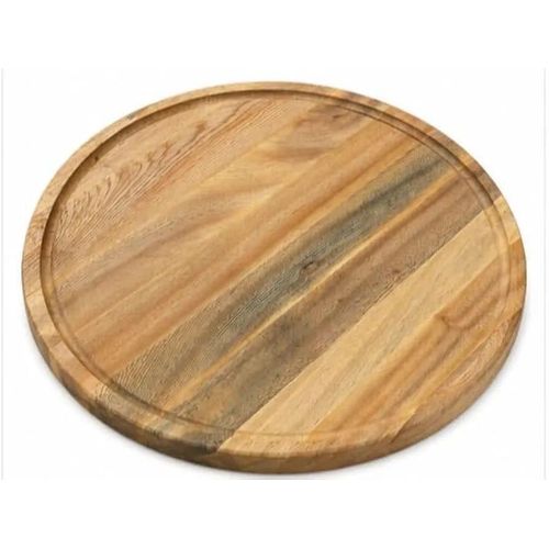 Round Serving Tray Made of Natural Beech Wood, Multi-Purpose, 40 cm Diameter
