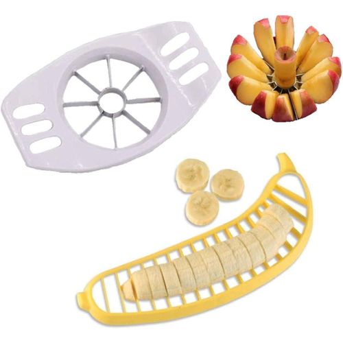 Apple and Banana Slicers - White and Yellow - Set of 2 Pcs -