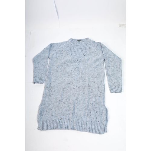 basic wool long sleeves pullover for women-light blue-s