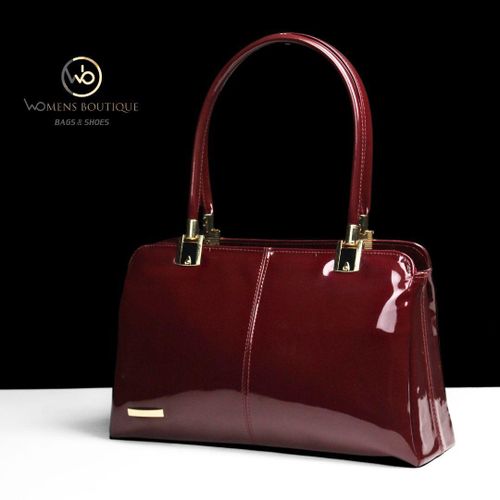 Glossy Classic Bag The Elegance of Luxurious Shine -Burgundy