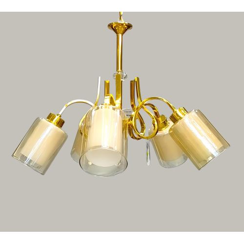 Classic metal chandelier 5 crystal bulbs, luxurious design and perfect lighting 60*60