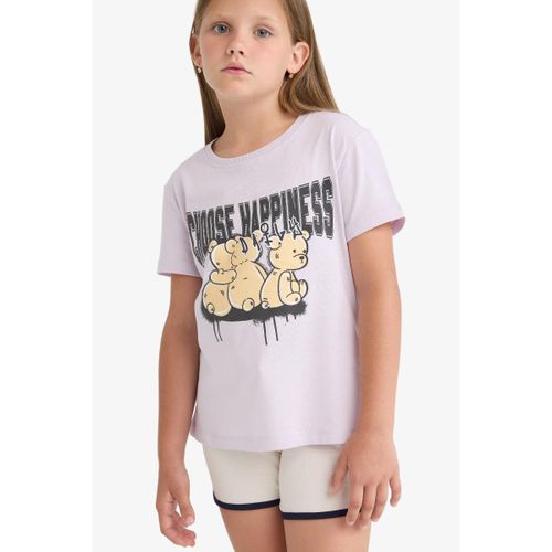 Girl Crew Neck Regular Fit Short Sleeve T-Shirt - Pink