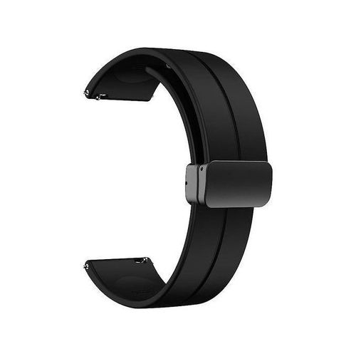 حزام سيليكون 22 مم مع إبزيم مغناطيسي قابل للطي لساعات هواوي GT6 - ساعة ذكية 2026 46 مم - أسود