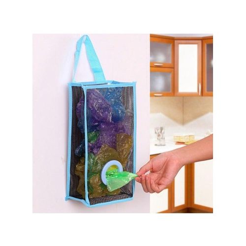 Hanging Mesh Plastic Bag Organizer for Organizing and Holding Clear Plastic Bags, Recycling Bags, Grocery Bags - Random Color