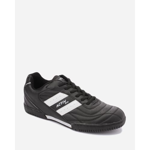 Side Striped Leather Sneakers - Black - (335)