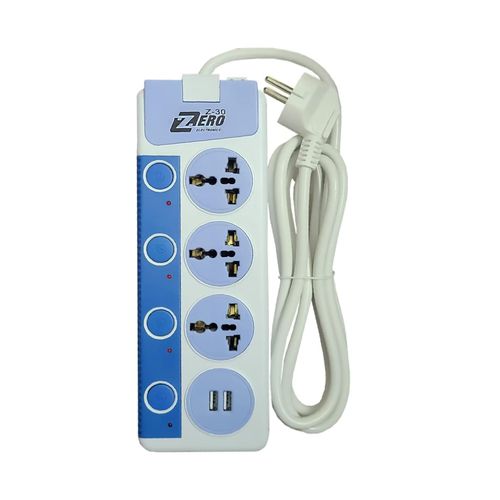 Power Strip 3 AC Sockets Plus 2 USB Ports - Z30 Multicolour