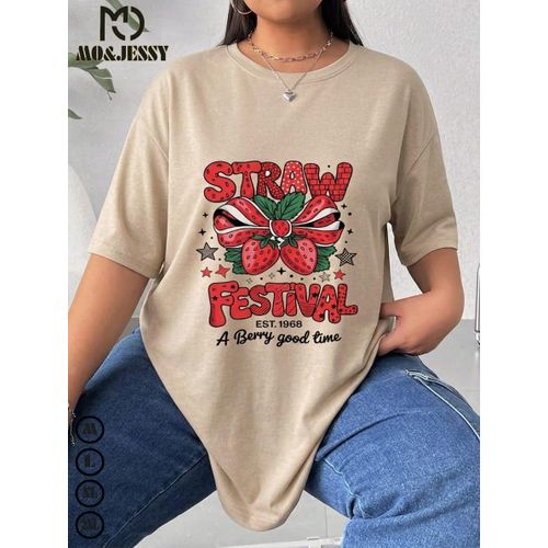 Oversized T-Shirt Cotton short Sleeves for Women-PRINTED