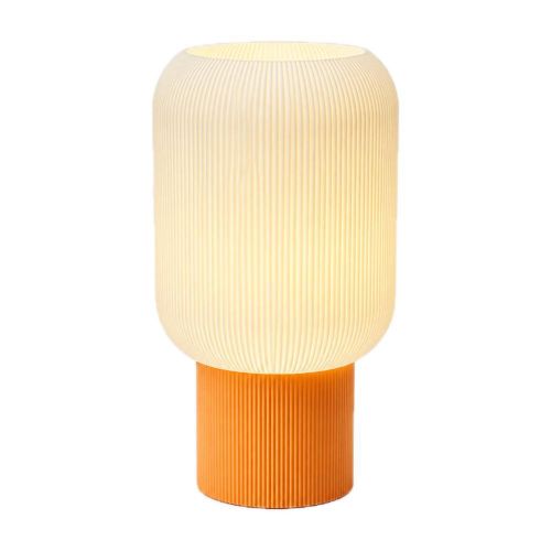 Ribbed Capsule Table Lamp – Fluted Base, 3D Printed PLA