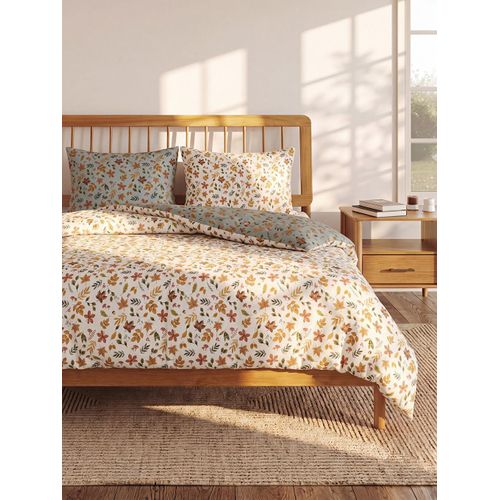 Flower Patterned Double Person Duvet Cover Set
