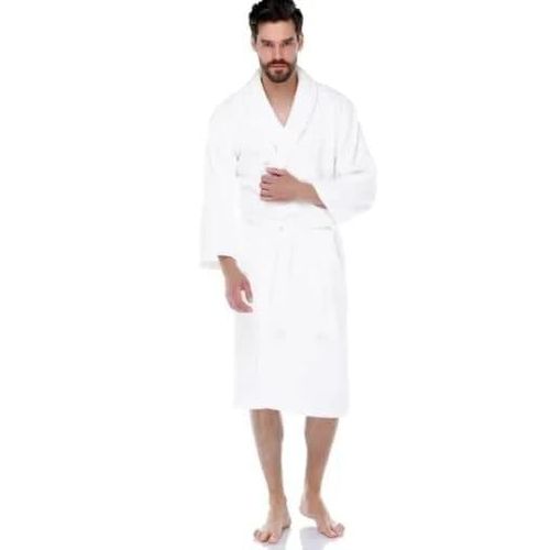 Fg Men's Short Robe, White Color