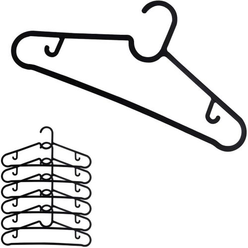Clothes hanger plastic hanger plastic Durable Lightweight Hanger Set Non-Slip Flexible Sturdy for Shirts Trousers Black 6 PCS