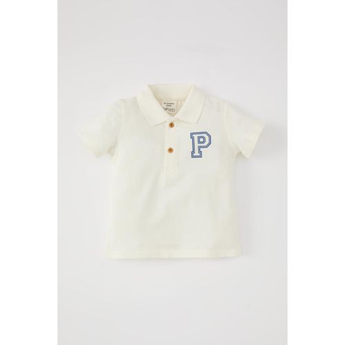Baby Boy Regular Fit Short Sleeve Polo T-Shirt - Ecru
