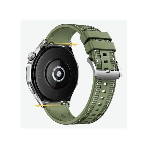 22mm Nylon Braided Silicone Composite Watch Strap for Huawei Watch GT5 46MM 2024 - Green