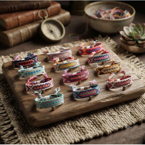 12-Piece Premium Hand-Woven Colorful Friendship Bracelet Set – Vibrant Bohemian Style Multi-Pattern Wristband Collection for Versatile Daily Wear