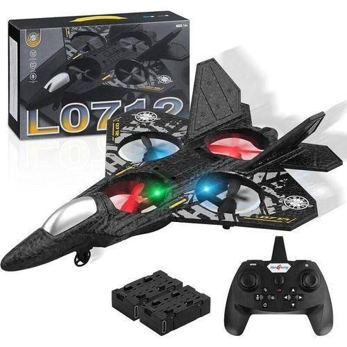 RC Fighter Toy for Kids & Adults – Remote Control Flying Toy with LED Lights & USB Rechargeable
