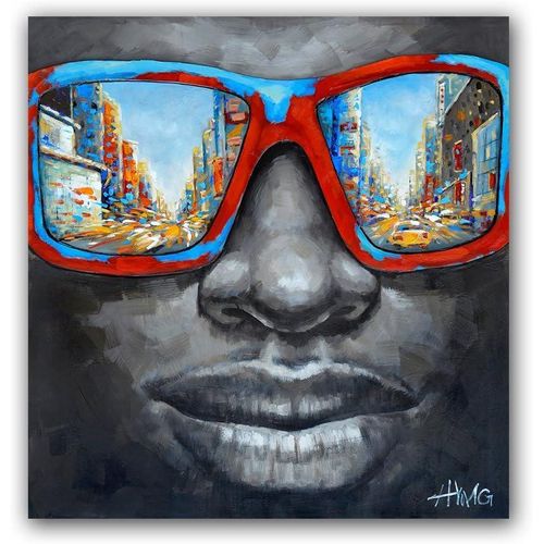 Pinetree Art Modern Black African American Canvas Wall Pop Star Canvas Painting (24 x 24 inch, A Framed)
