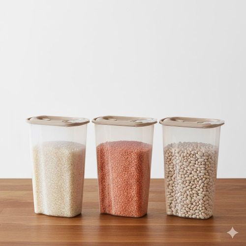 Clear Plastic Food Storage Container, 2.5L, Airtight Food Storage Container, BPA Free, Dishwasher Safe, 21 x 10 x 26 cm, 3 Pieces