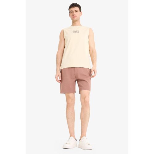 Drawstring Waist Pocketed Basic Plain Shorts