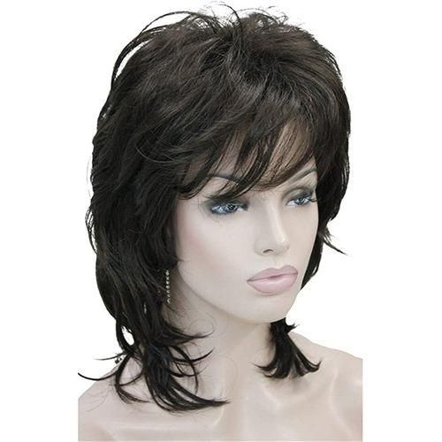 Curled Back Wig - Black
