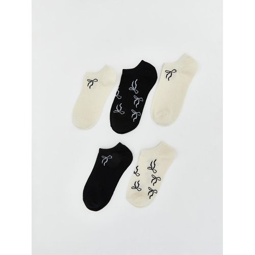 Bow Patterned Women's Trainer Socks 5 Pack