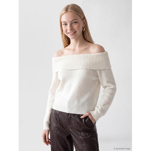 Slash Neck Women's Knitwear Sweater