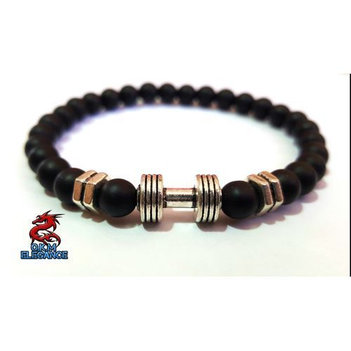 atte Stone Bracelet with Metal Charm of Elegance.O.K.M