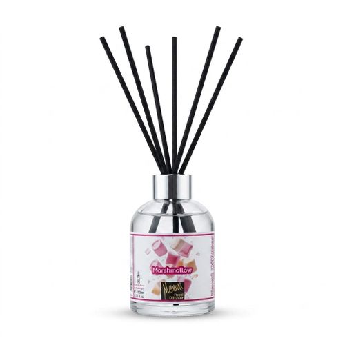 Marshmallow Reed Diffuser Scented Fragrance Oil Air Freshener Set with Sticks - 110 ml