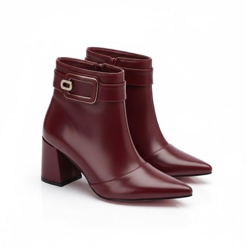 Stylish women's half-boots made of imported leather with a distinctive classic design