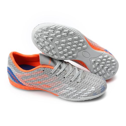 Sports Soccer Sneakers - Silver & Orange