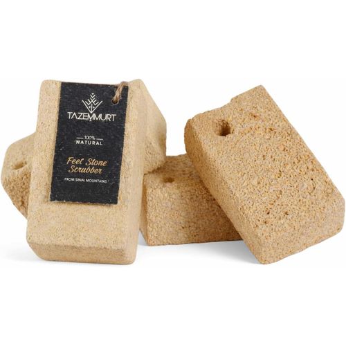 Natural Feet Stone Scrubber, Pumice Stone from Siwa Mountains, Removes Calluses and Rough Skin, Exfoliating Foot Scraper