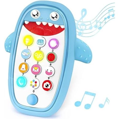 Kids' Cell Phone Toy with Silicone Cover - Educational Learning and Play Tool in (Blue)