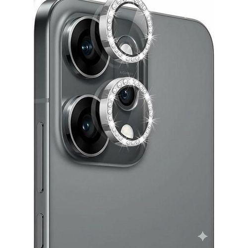 Diamond Camera Lens Protector for Oppo Reno 14 Accessories, Metal Protective Cover with Single Ring, Tempered Glass 9 Hardness, Case Fit, Scratch Resistant - Silver