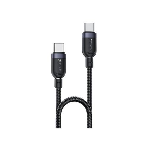 Yesido CA190 60W 3A USB-C / Type-C to Type-C Charging Data Cable, Length:1.2m(Black)