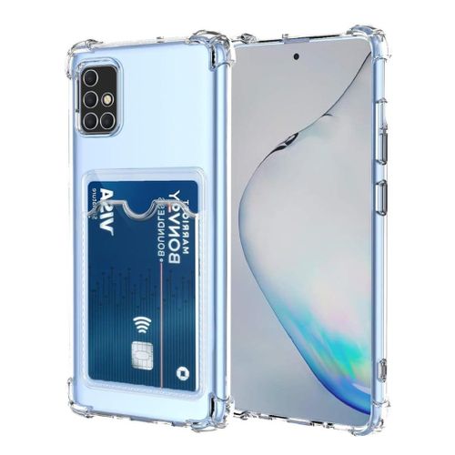 Wallet Phone Case Slim Fit Card Slot Transparent Case Protective Soft Shockproof Case with Card Holder For Samsung Galaxy A71