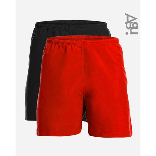 Bundle Of 2 Swimshorts - Black & Red - (370)