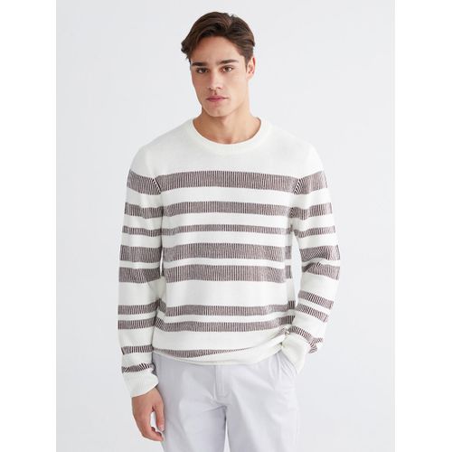 Crew Neck Striped Men's Knitwear Sweater