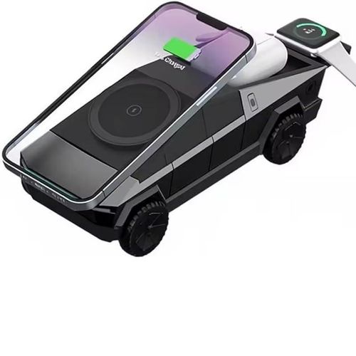15W 3-in-1 Fast Wireless Charger, Compatible with Multi-Device Charging, Car Model Design