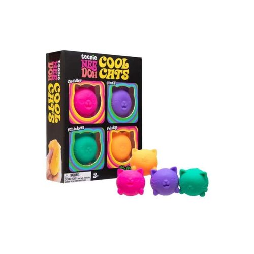 Schylling NeeDoh Hot Shot Teenie Needoh 4-Piece Set - Sensory Squeezable Toys -