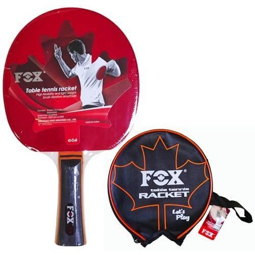 Fox long-handled table tennis racket with case, 1 star
