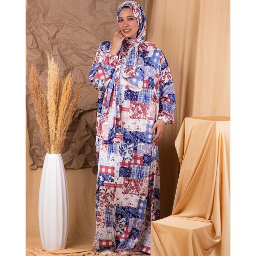 Printed Satin Isdal - Elegant Multicolour Design